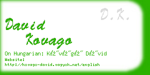 david kovago business card